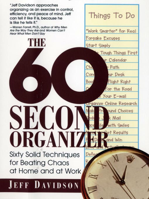 Title details for The 60 Second Organizer by Jeff Davidson - Available